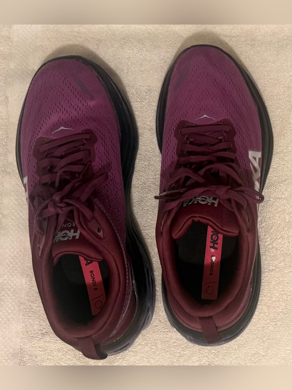 HOKA Bondi 8 Women’s size 10 Shoes Grape Wine / Beautyberry colorway - Picture 6 of 12